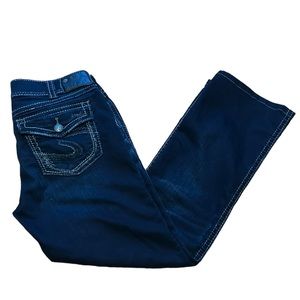 Silver jeans women’s jeans Suki mid‎ slim boot 31 -hemmed dark wash